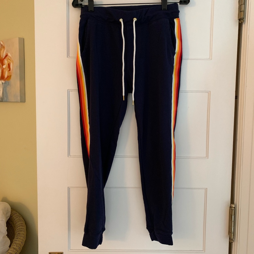 Side stripe rainbow joggers